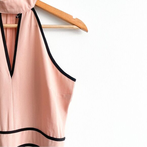 Asos Influence Jumpsuit Choker Culotte Blush Women's 8 Black Trim Back Zip - Picture 4 of 12